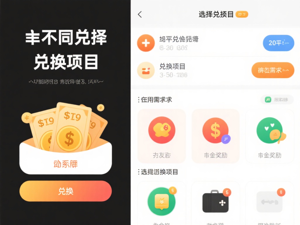 选择兑换项目。不同平台提供的兑换项目不同，可以根据