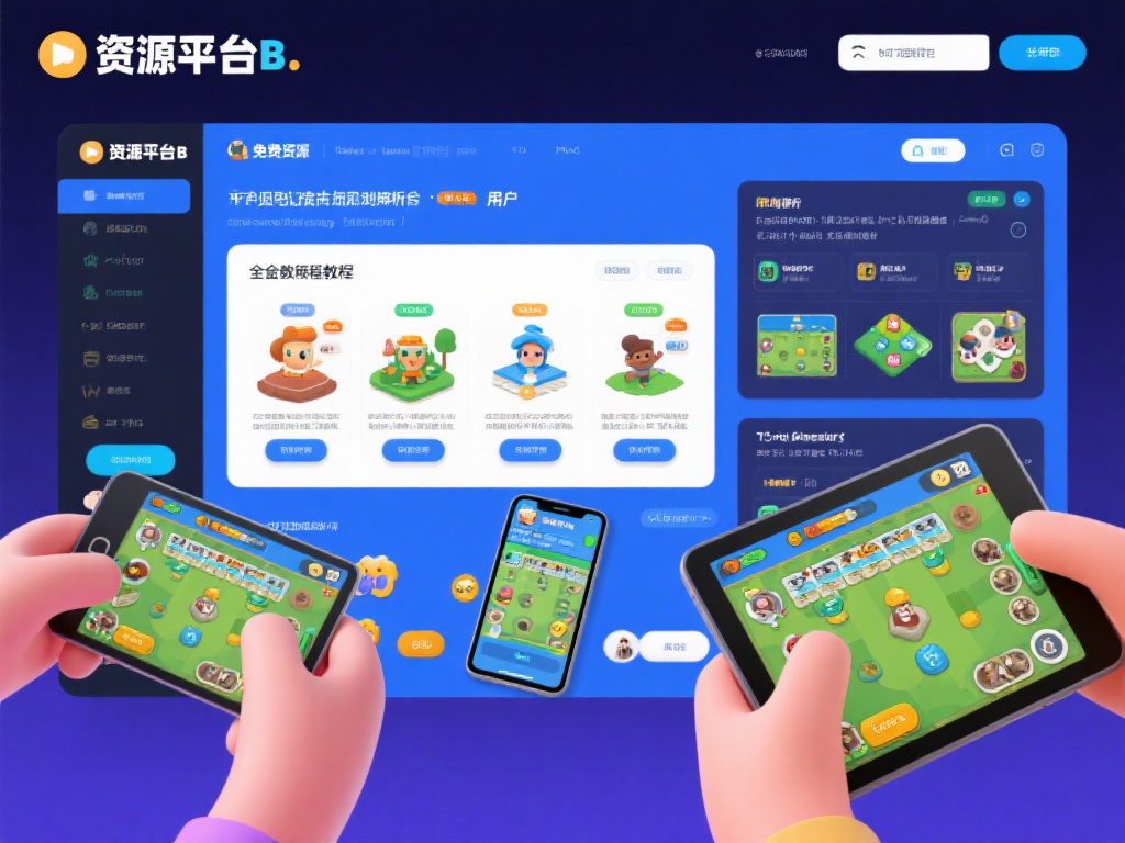 资源平台B：除了免费资源，该平台还提供全面的教程和