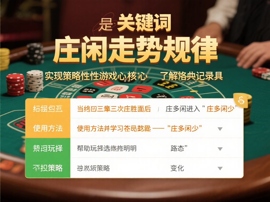 关键词&nbsp;“庄闲走势规律”&nbsp;是实现策略性游戏的核心。